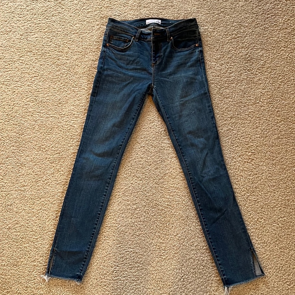 Loft Modern Skinny Frayed Jeans